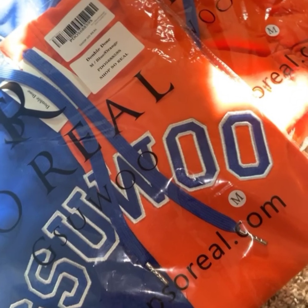 Double dose Orange and Blue GSUWOO sweat suit